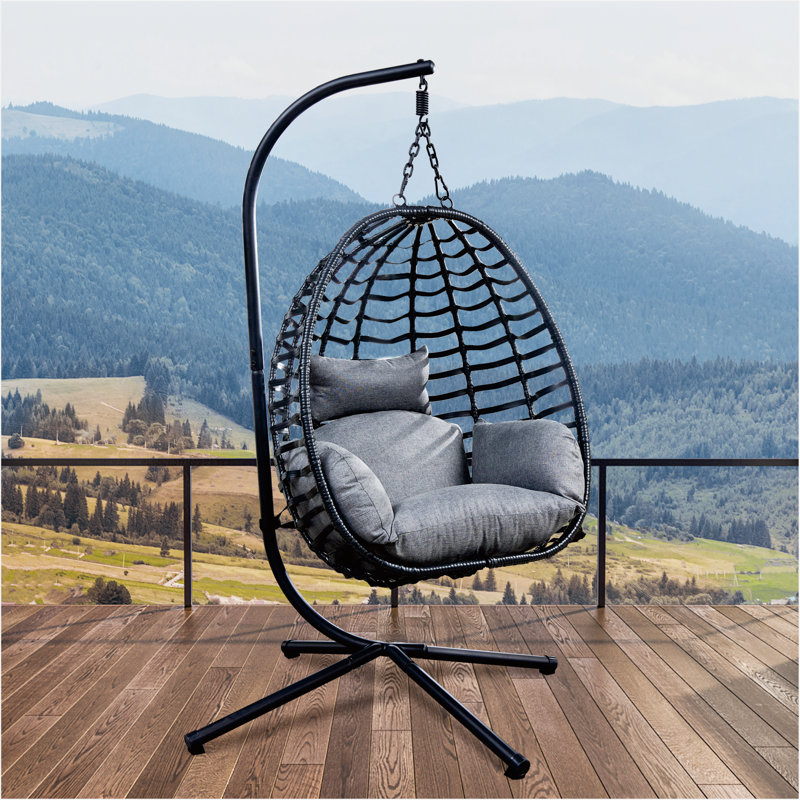 Burkey 1 Person Hammock with Stand, Gray