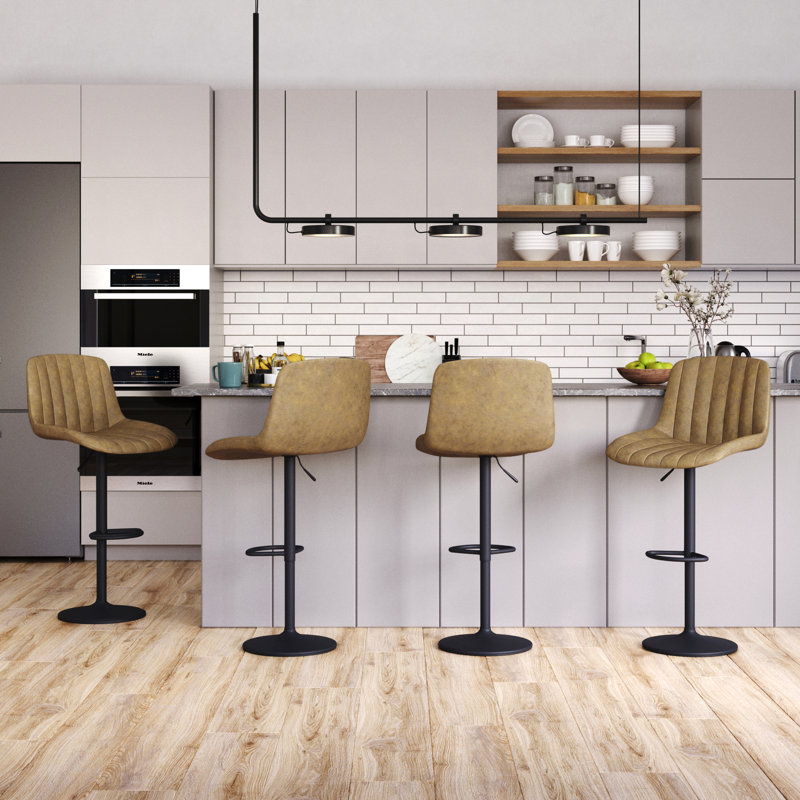 Adjustable Height Bar Stool, Tan