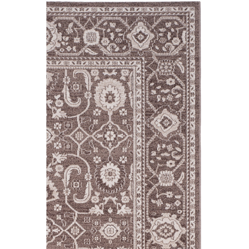 Tapis oriental en coton brun Fleetwood, Rectangle 5 pi 1 po x 7 pi 6 po
