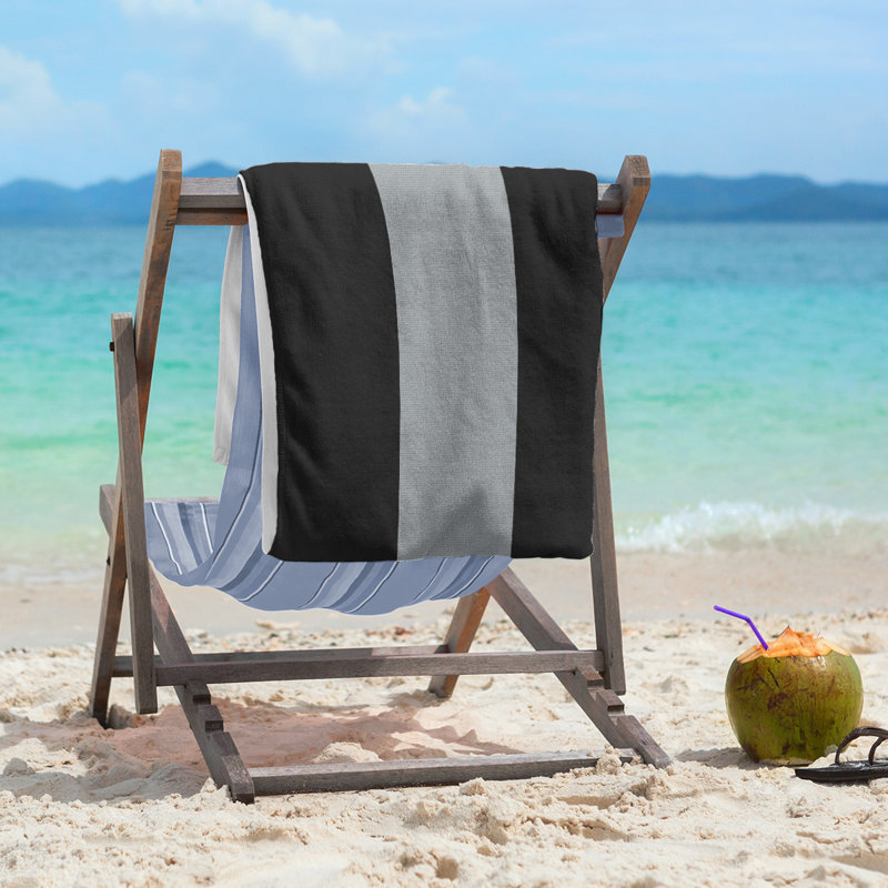 Beach Towel, Black/Silver