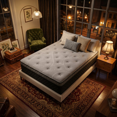 Matelas hybride 12 po avec ressorts ensachés pour un soutien équilibré et un soulagement de la pression, sensation de fermeté moyenne