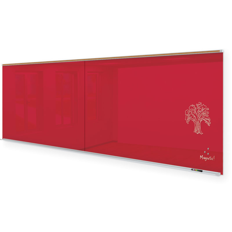 Panneau de verre mural Liso, Rouge, 48 po x 144 po