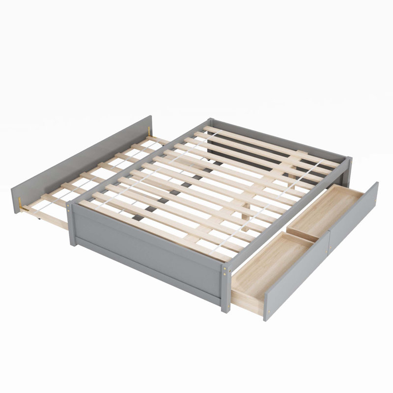 Lit plateforme Keegin, Gris