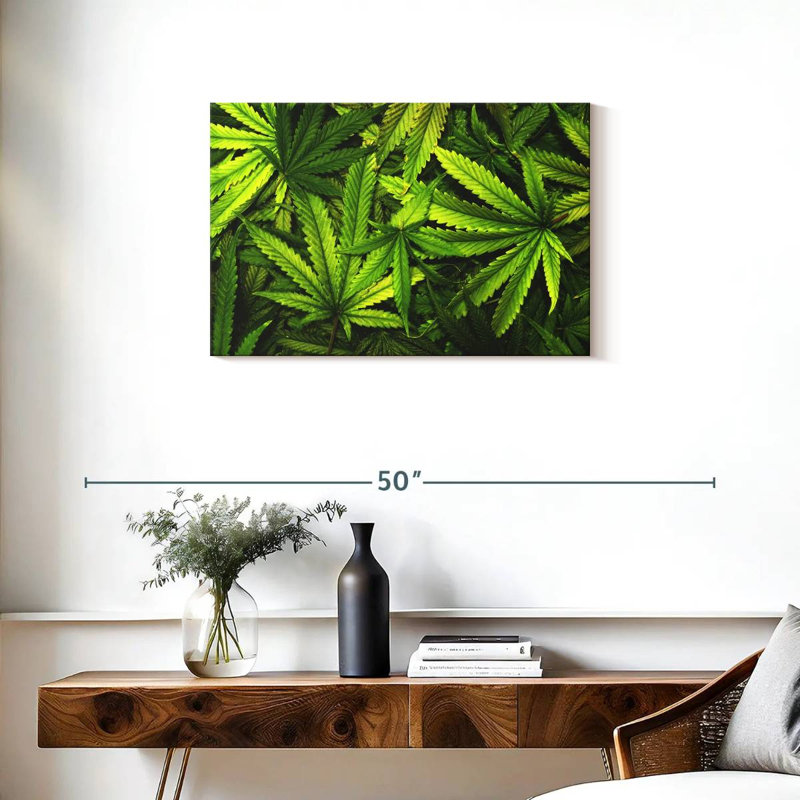 Jardin de feuilles de marijuana, H 20 po x l 30 po
