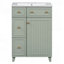 Meuble-lavabo 24 po avec lavabo en céramique, 2 tiroirs et 1 porte à fermeture en douceur pour les petites salles de bain-129184551