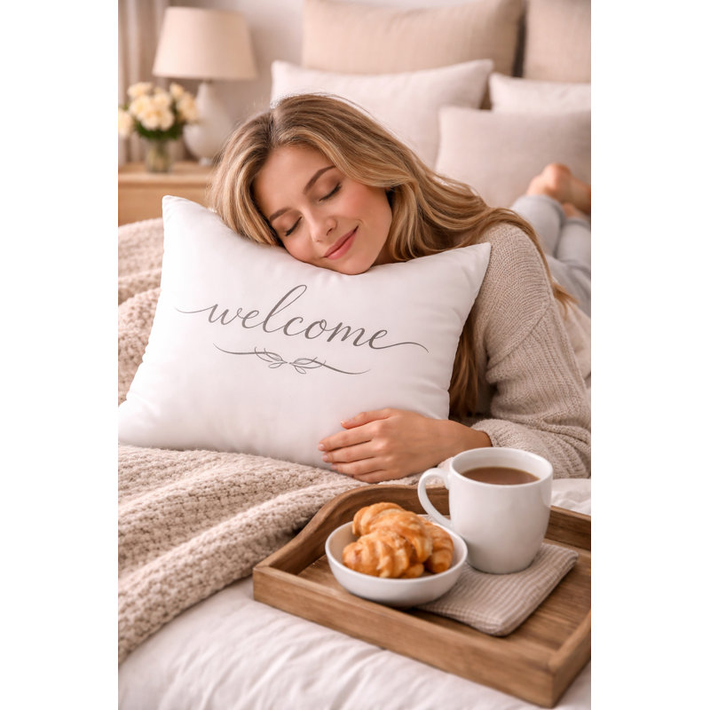Indoor / Outdoor White Square Cushion Cover