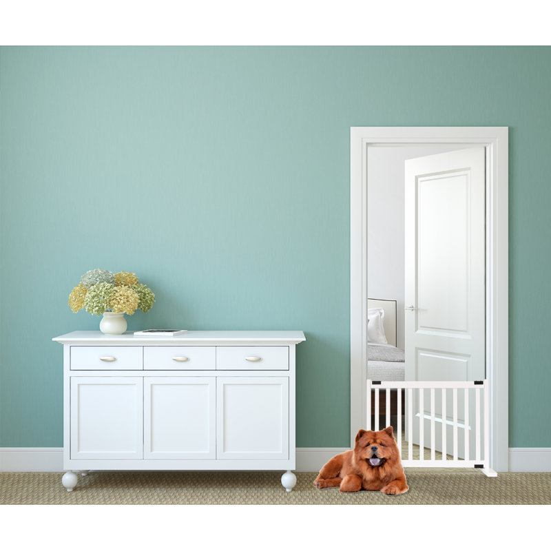Matthews Free Standing Pet Gate, White, 28" W up to 48 X 15