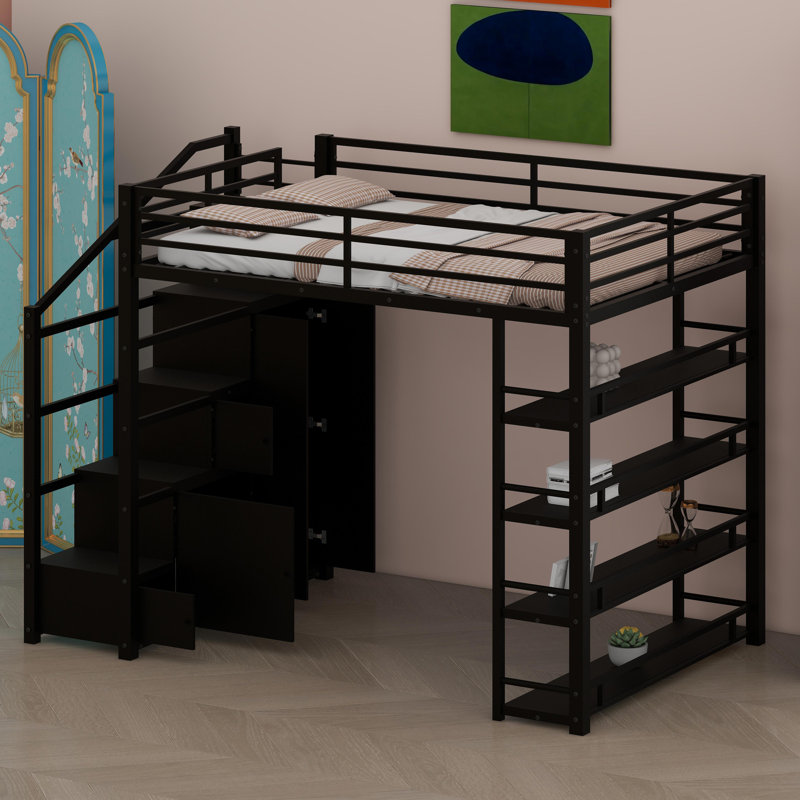 Space-Saving High Sleeper Featuring Multi-Tier Storage, Secure Cupboards, and Clothes Closet