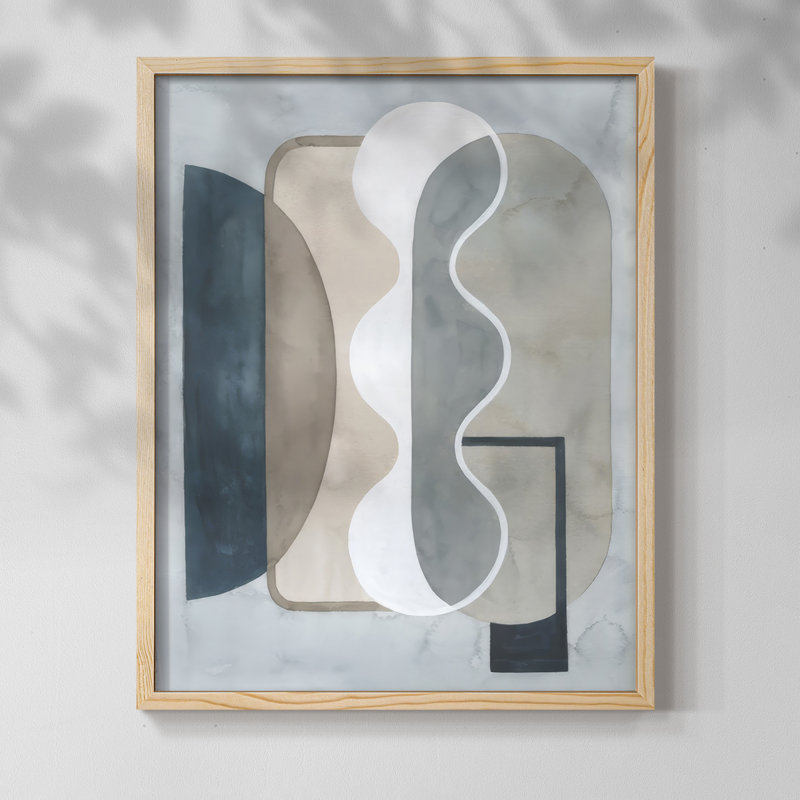 Shapes and Shadows I, reproduction encadrée - bois massif, H 21 po x l 17 po, Naturel