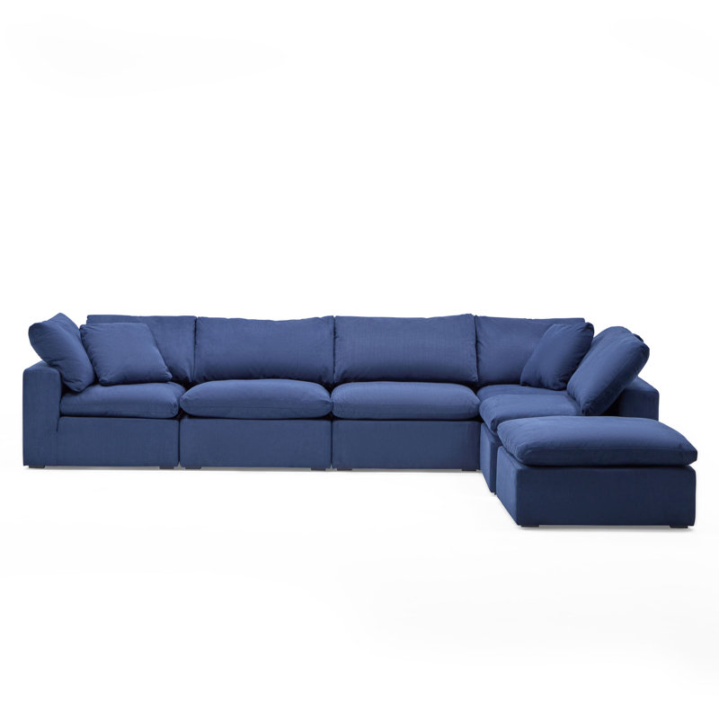 Canapé modulaire Calana Luxe, Marine, 6 morceaux