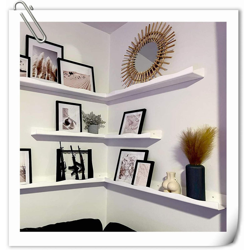 Kennethia 2 Piece Acrylic Floating Shelf, White