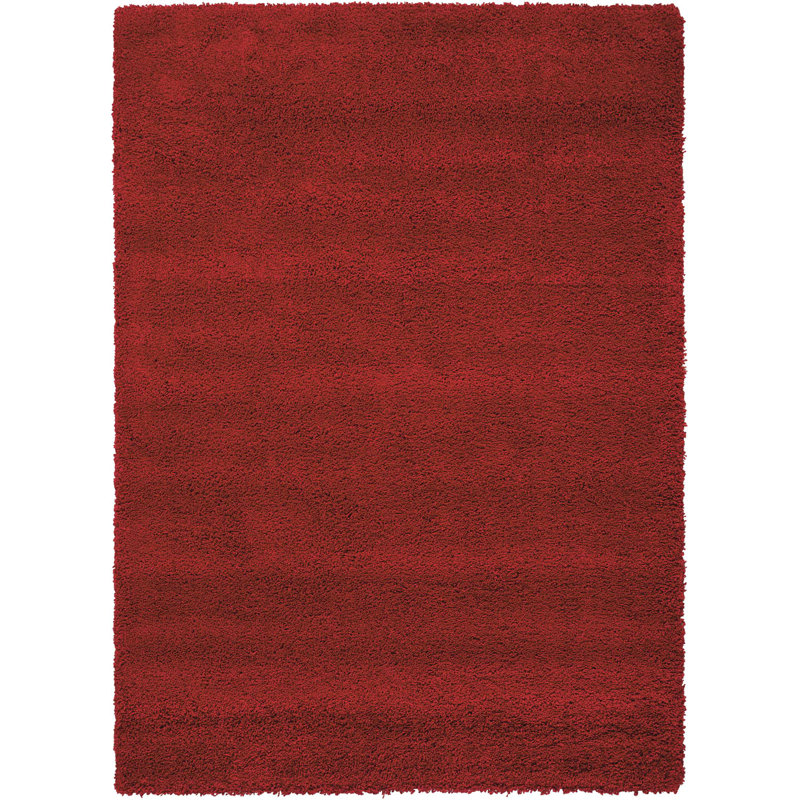 Tapis rouge à poils longs Sigrid, Rectangle 7 pi 10 po x 10 pi 10 po