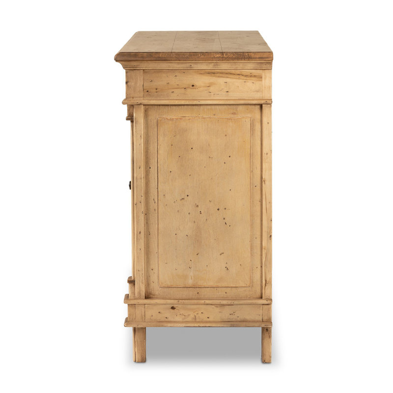 Marjorie 4 Door Sideboard-Distressed Black, Bleached Birch
