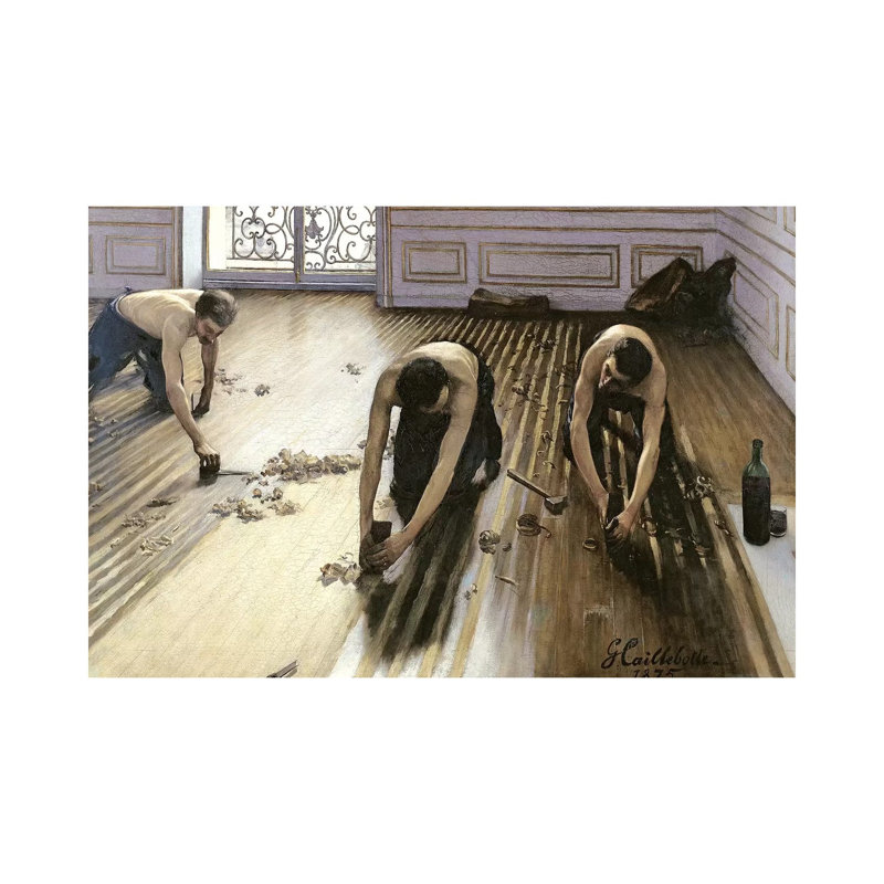 The Parquet Planers, 1875 by Gustave Caillebotte - Wrapped Canvas Painting, 66.04 cm H x 45.72 cm W