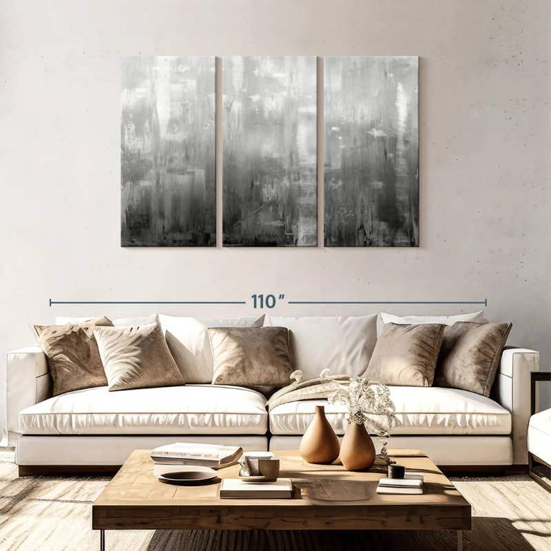 Avery Textural In Grey, 48" H x 74" W