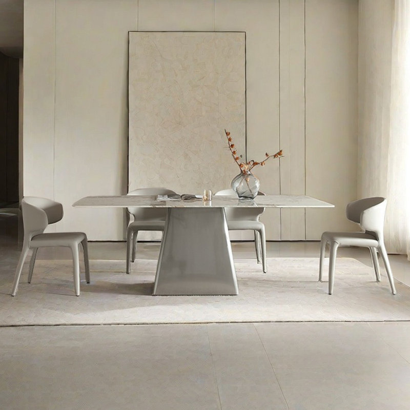 Modern light luxury rectangular dining table sets., 29.53"H x 70.87"L x 35.43"W