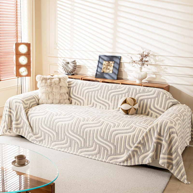 Polyester Box Cushion Sofa Slipcover