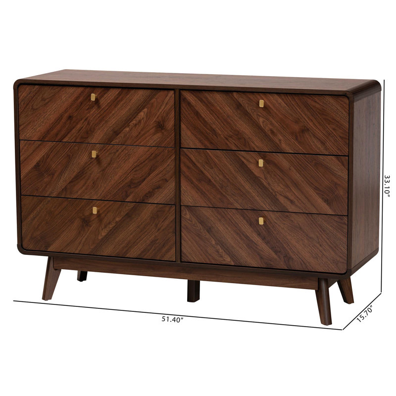 Commode double 6 tiroirs l 51,4 po Jenalea