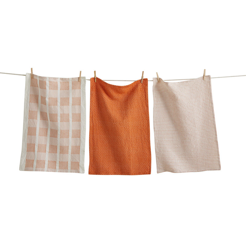Sonoma Orange Dishtowel Set  Kitchen Textiles, Everyday Use, Machine Washable, Soft and Absorbent., Orange