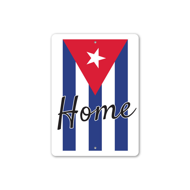 Plaque en aluminium Cuban Home, H 14 po x l 10 po x P 0,04 po