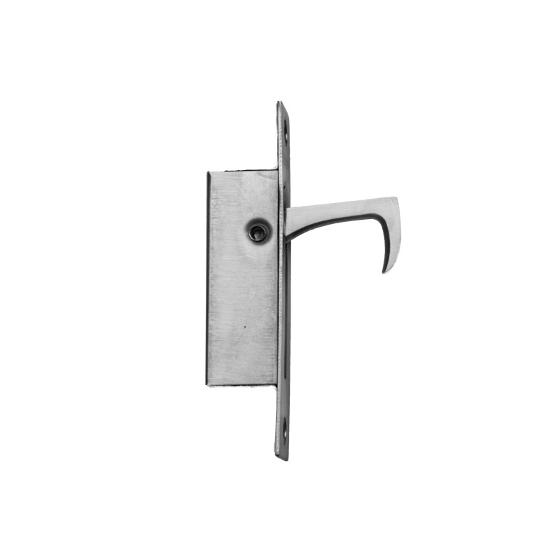 Quincaillerie de porte avec passe-tringle, Acier inoxydable satiné