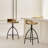  Pia 25-31 Inch Industrial Style Counter Height Stool with Adjustable Swivel Seat, Brown, Black-1194784112