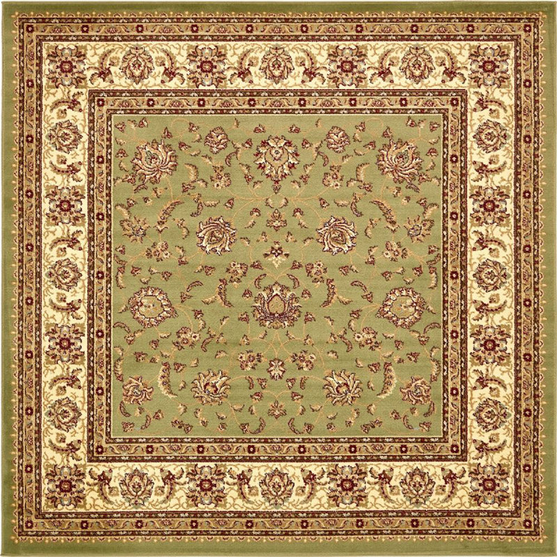 Tapis oriental Niles, Carré 10pi, Vert