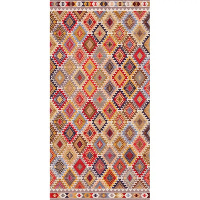 Searaya Orange Cushioned Kitchen Mat