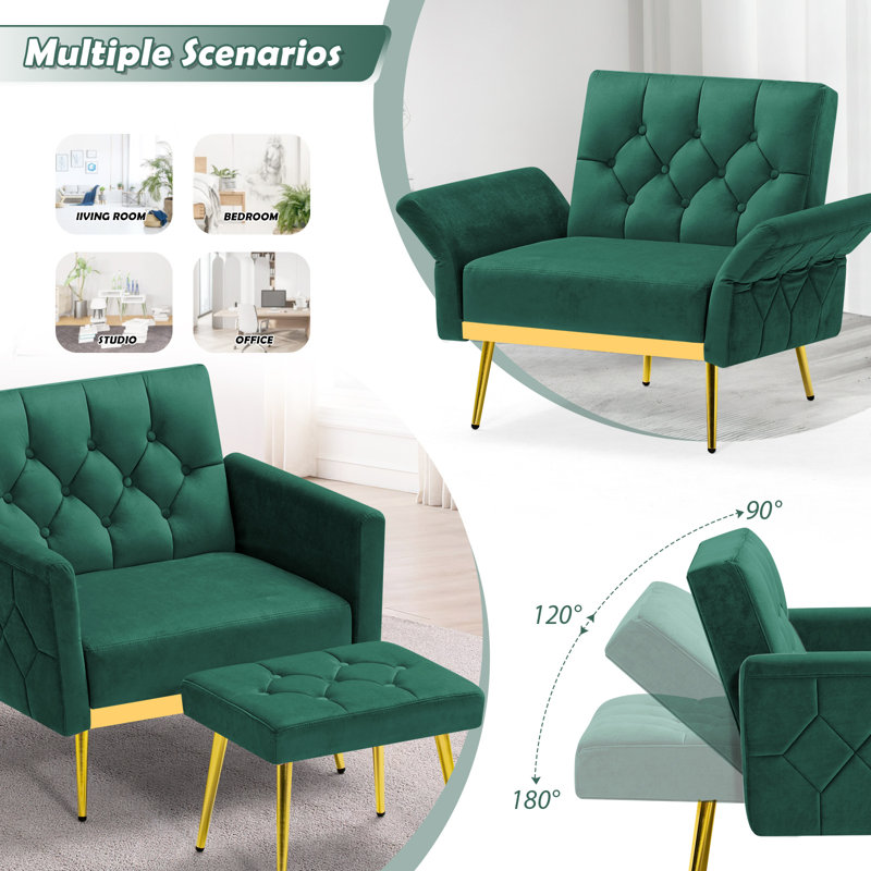 2 - Piece Velvet Living Room Set, Green