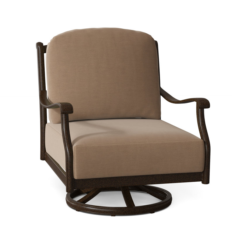 Casa Aluminum Outdoor Chair, Chestnut Brown, Canvas Heather Beige Sunbrella® Canvas