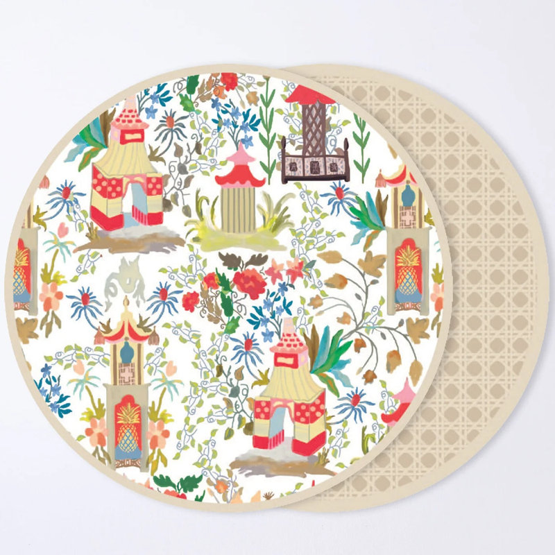 Vida Polyester Blend No Pattern Round Placemat
