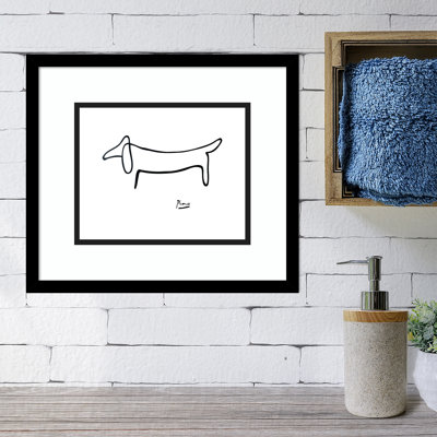 «Le Chien» par Pablo Picasso - reproduction de photo encadrée sur papier