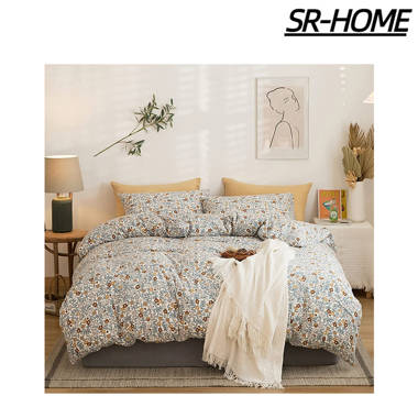 SR-HOME Duvet Cover Set,100% Cotton Bedding Set