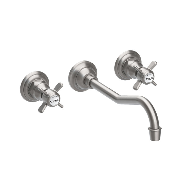 Fairfield Wall Mount Bathroom Faucet, Stainless Steel