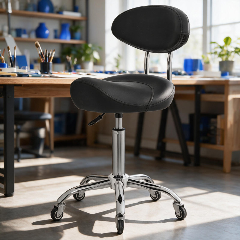 Swivel Upholstered Bar Stool with Steel Frame