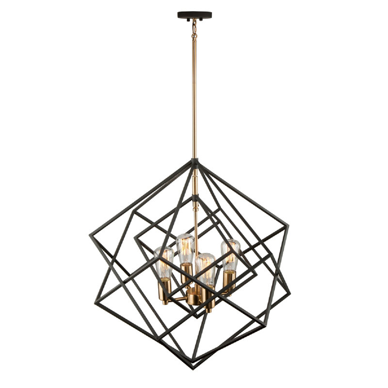 Holzman 4 - Light Dimmable Geometric Chandelier