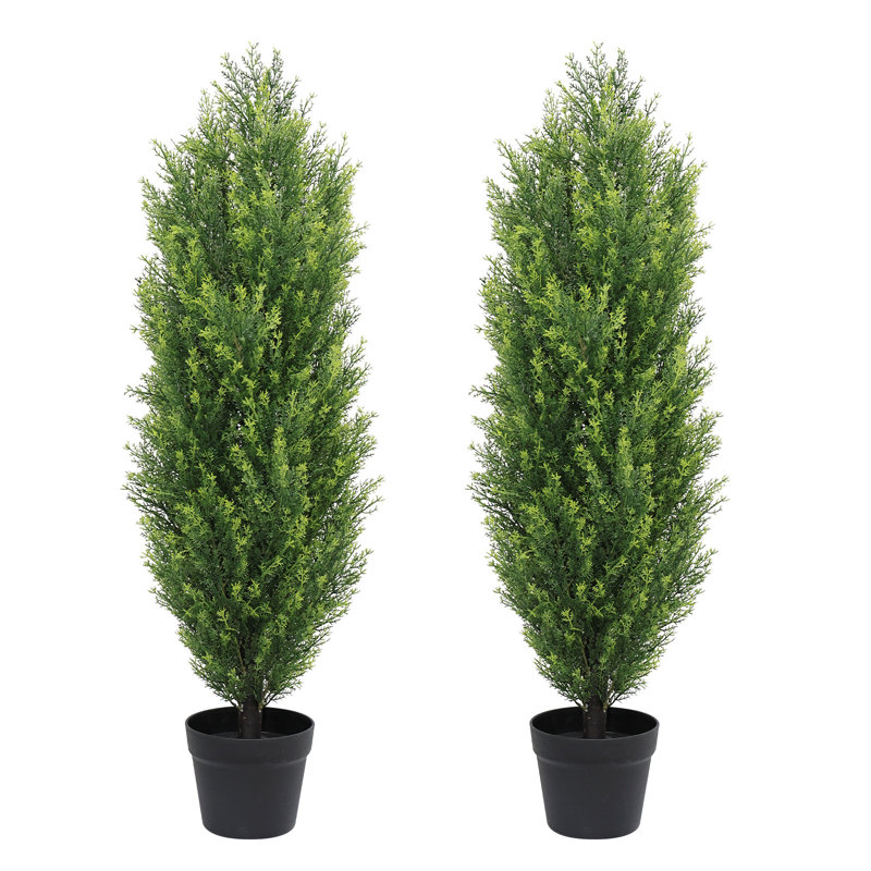 Cèdre artificiel de 3 pi de hauteur, H 35,4 po x l 13,7 po x P 13,7 po, Vert