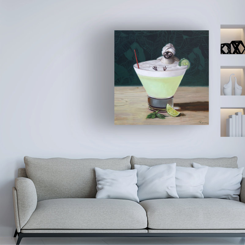 «Day off» par Lucia Heffernan - peinture sur toile tendue, H 14 po x l 14 po x P 2 po