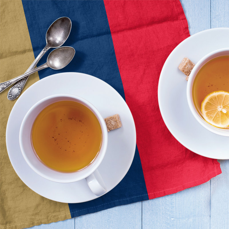 Stripe Tea Towel Kitchen Towel, Gold/Navy Blue/Red Basketball, Cotton Blend