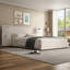 Upholstered Bed With Two Drawers Velvet Beige