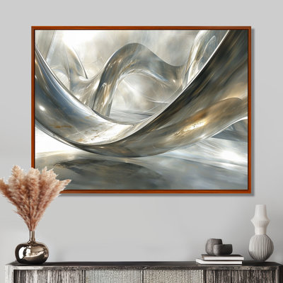 Diamond Silver Streams - Abstract Modern Waves, impressions encadrées