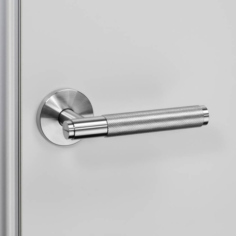 Poignée de porte fixe / simple face / croix / acier