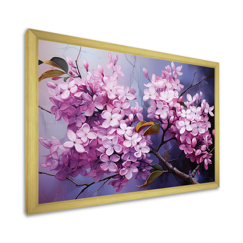 Lilas beauté dévoilé sur toile, H 30 po x l 40 po x P 1,5 po, Cadre doré simple