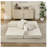  Comfy Convertible Folding Mattress Couch, Beige Chenille Floor Sofa Bed with Armrest, Floor Sofa Lounge Couch for Living Room Bedroom Lounge Studio-629842305