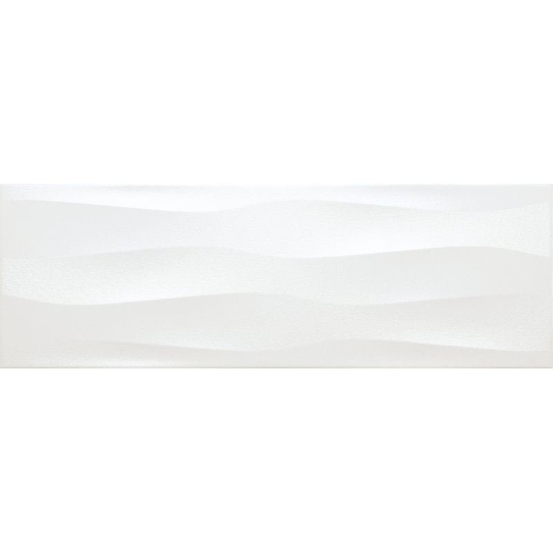 Artwork 12" x 35" Beveled Ceramic Patterned Tile, Pearl