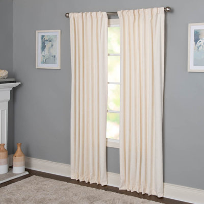 Jacksten 100% Polyester Room Darkening Solid Velvet Curtain Panel with Rod Pocket Top and Hidden Back Tabs 