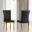 Ensemble de table de salle à manger 5 pièces Glam Gold avec 4 chaises en cuir noir et or-819436158-819436154-819436155