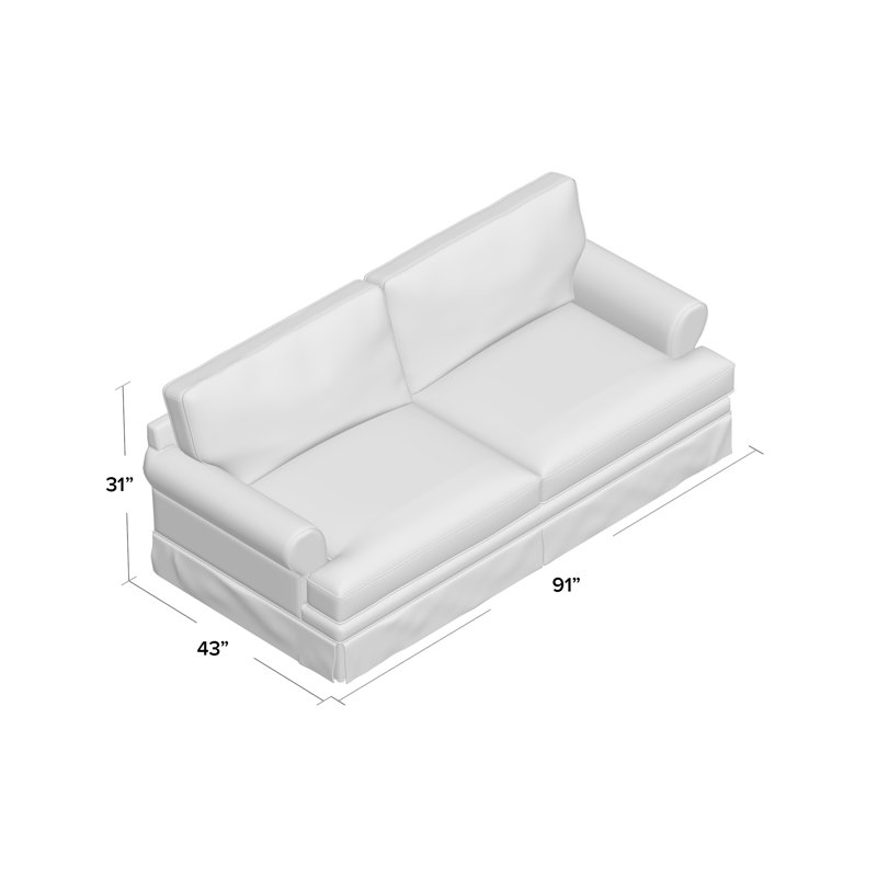 Brookner Upholstered 91'' Sofa, Vault Pearl Performance