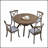 47.24'' Round Rubber Wood Dining Table for 4-6 with Trestle Base, Modern and Durable Kitchen Dinner Table for Various Rooms-1941743260