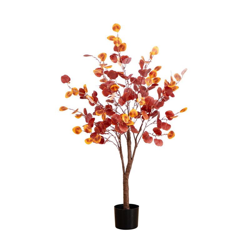 4 pi Arbre d'automne artificiel pré-éclairé avec 160 lumières DEL blanc chaud